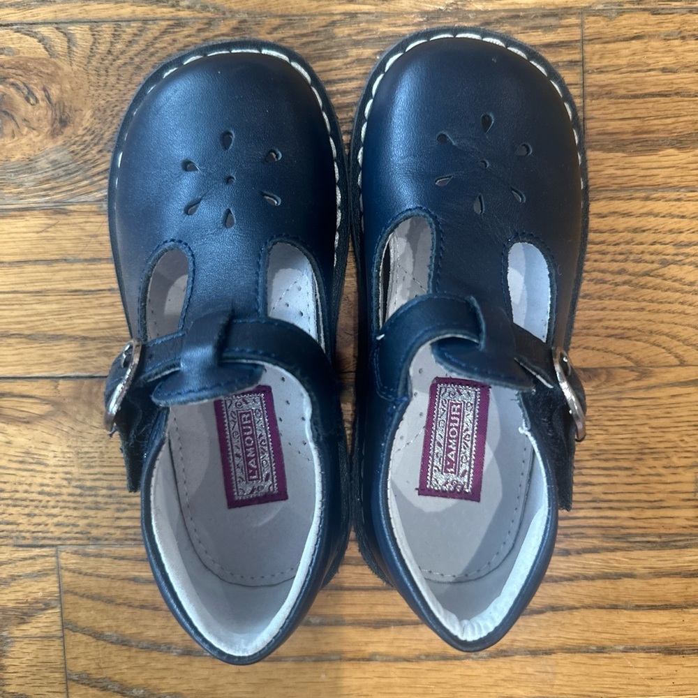 L'Amour leather mary jane toddler shoes (navy)
